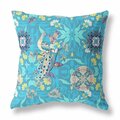 Palacedesigns 16 in. Peacock Indoor & Outdoor Zip Throw Pillow Blue & Turquoise PA3098546